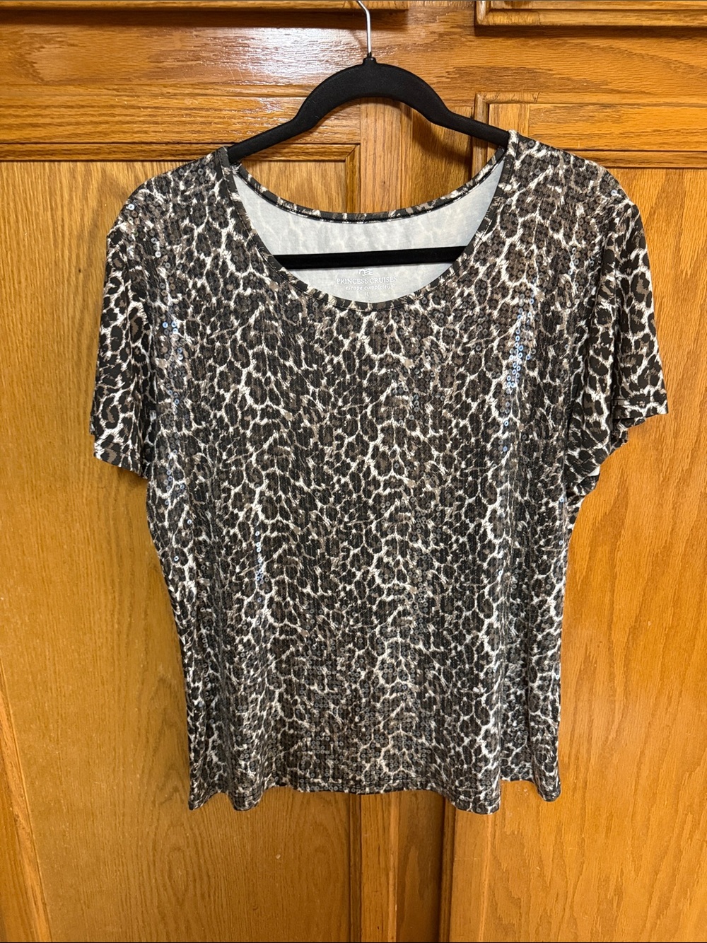 Leopard Print Short Sleeve Tee in Brown